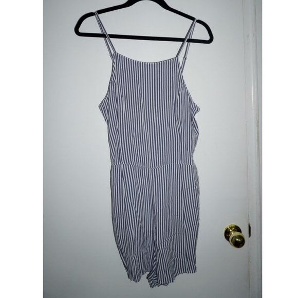 Abercrombie & Fitch Blue and White Striped Romper - Picture 1 of 6